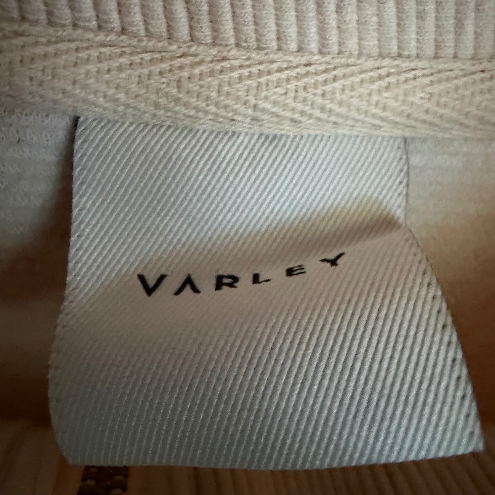 Varley Vine Half Zip Ottoman Pullover Oatmeal Beige Sweatshirt Athleisure Medium - Picture 7 of 10